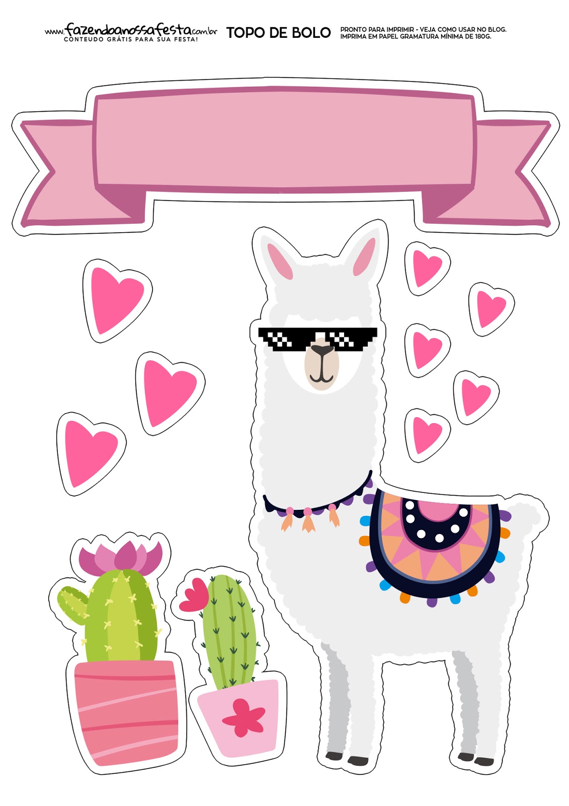 Llama Cake Topper Printable Printable Word Searches Llama Cake Topper Printable Printable Word Searches