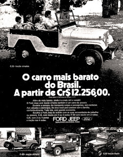 Ford Jeep, brazilian advertising cars in the 70s; os anos 70; história da década de 70; Brazil in the 70s; propaganda carros anos 70; Oswaldo Hernandez;. 