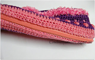 Crochet pencil pouch