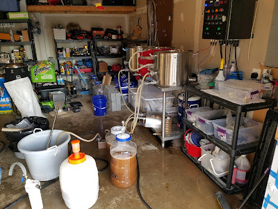 Run-off from Blane's electric brewing system