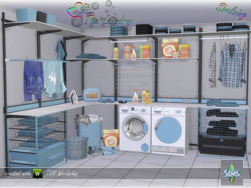 Sims 4 CC's The Best The Laundry Shelving by BuffSumm