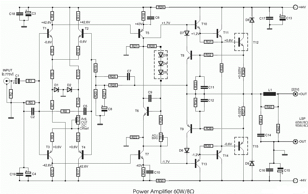 60W Transistored Power Amplifier Circuit Diagram 2 ohm subwoofer parallel wiring diagram 