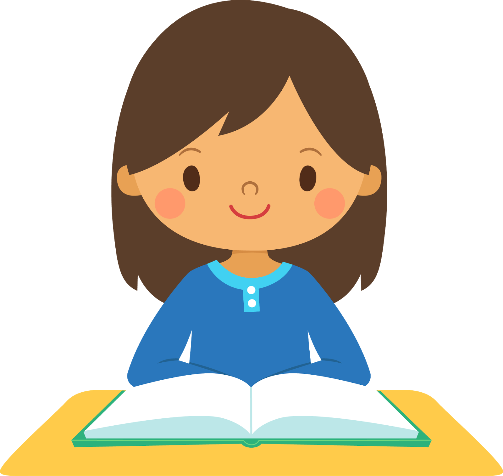 little girl reading a book clipart - photo #11