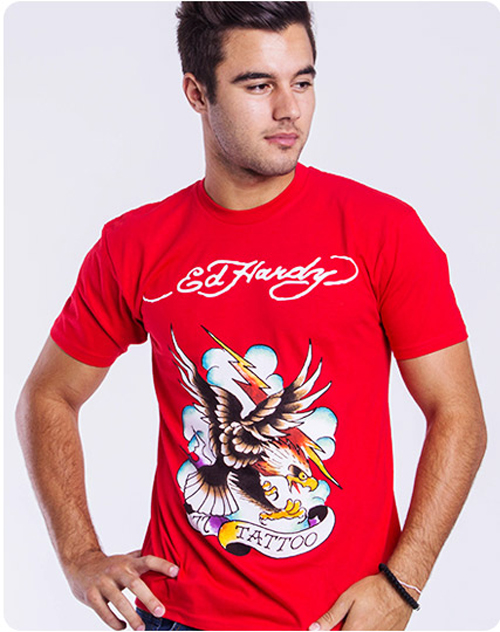 Ed Hardy Men’s Eagle Tattoo Tee - Red - Hook of the Day