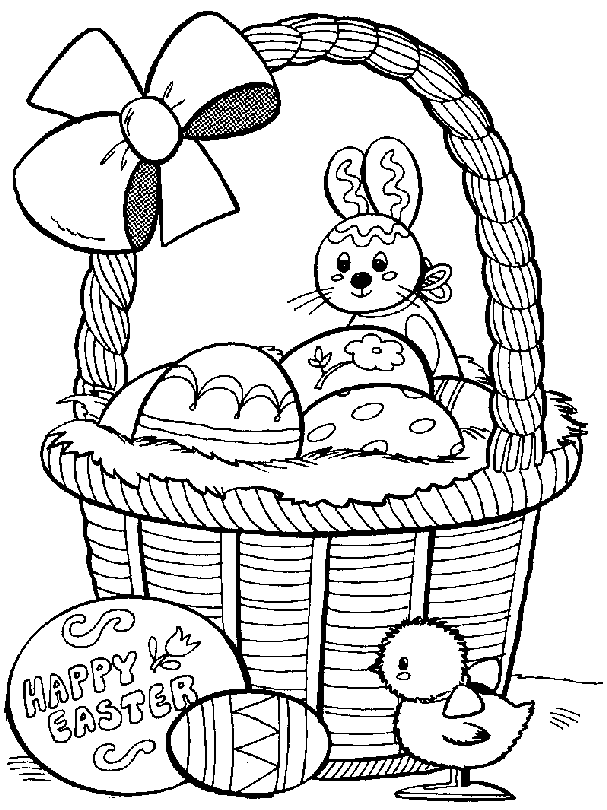 easter coloring colouring happy sheets printable printables basket spring bunnies drawings sunday