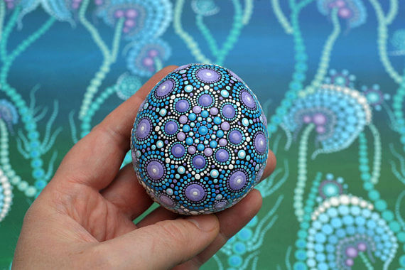 Mandala Stone - Hand Painted