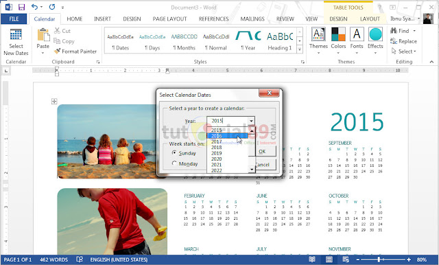 Cara praktis membuat kalender di Microsoft word Cara praktis membuat kalender di Microsoft word