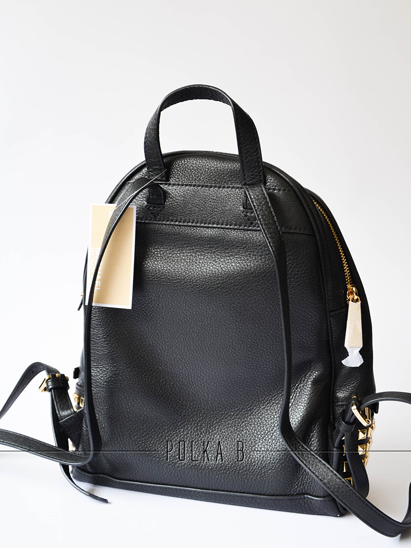 Michael Kors Rhea Small Studded Leather Backpack - Black | Polka B - Authentic Luxury You Can Afford