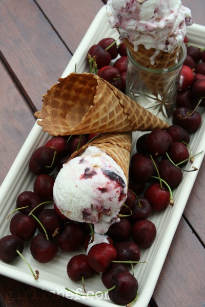 Cherry Almond Crunch Ice Cream {#IceCreamWeek} | www.girlichef.com