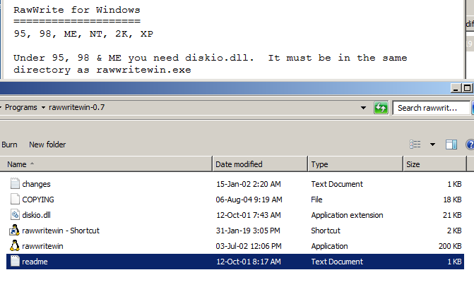 DosBox Turbo tutorials: RawWrite works on windows 7 ultimate