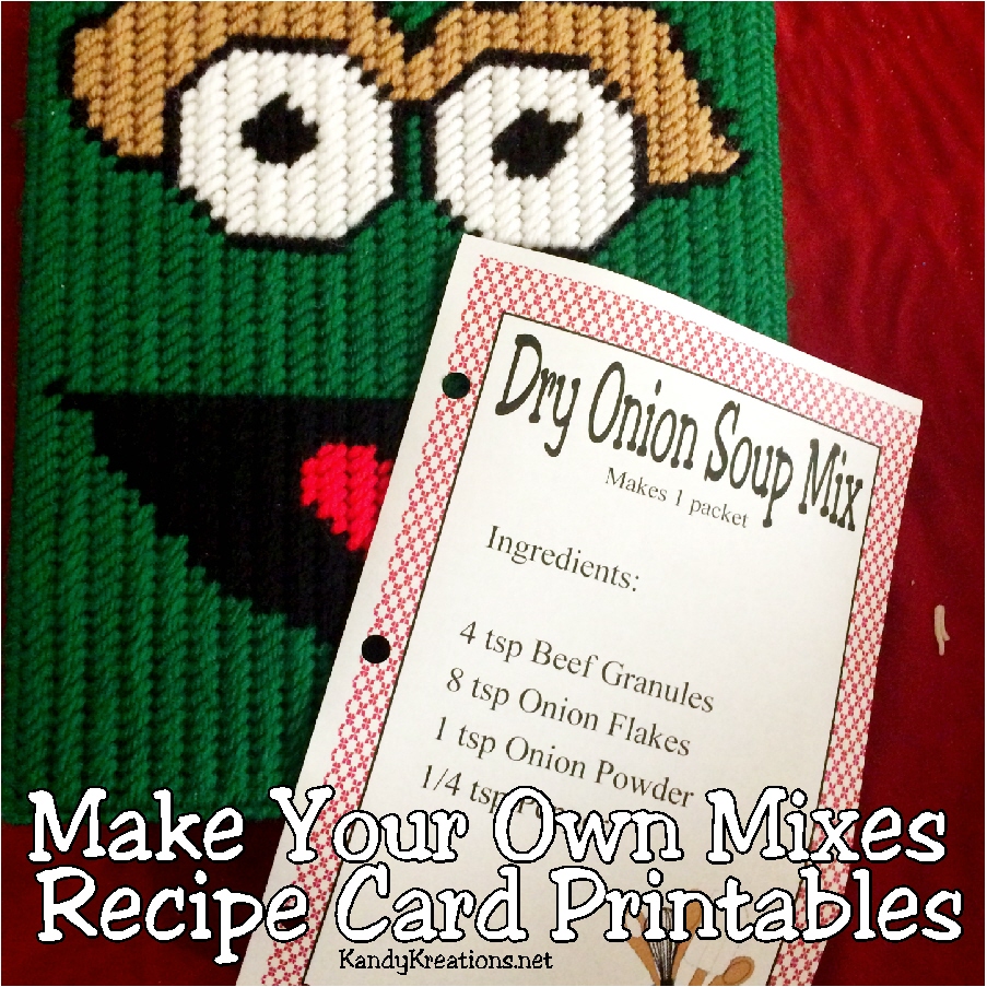 Make Your Own Mixes Recipe Card Printables