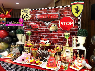 Cars themed dessert buffet
