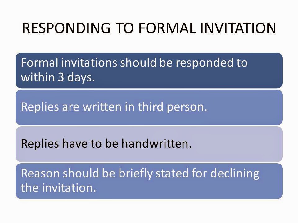 Formal Invitation ~ Good Info