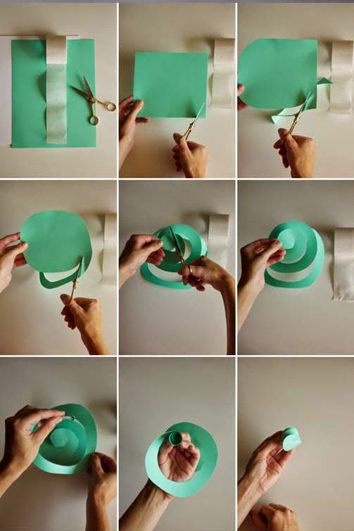 tutorial how to make " spiral flower number party decoration
