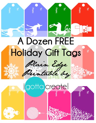 A Dozen FREE #Holiday Gift Tags ~ So Merry & Bright! | #Printable at I Gotta Create!