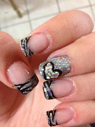 nails french tips nail tip designs zebra glitter manicure silver accent acrylic heart manicures unique gel painted polish simple sparkle