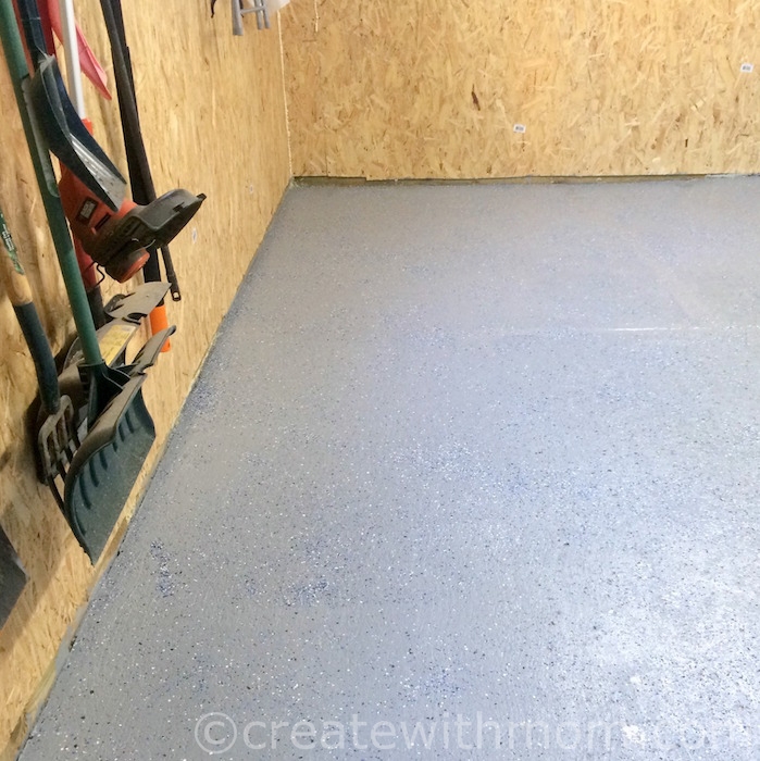 Create With Mom Our Garage transformation using Rustoleum Epoxy