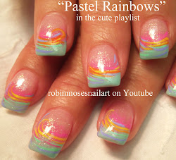 pastel nails rainbow nail cute flower cutest purple peach moses robin designs ever spring rainbows september fruit nailart