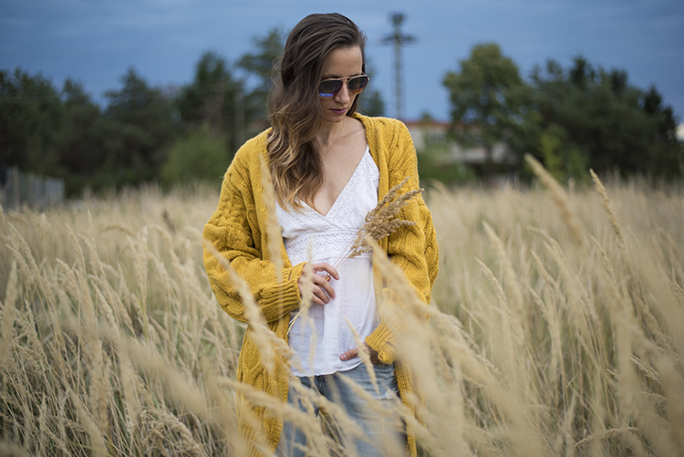 Skinny Buddha Mustard Cable Knit Cardigan Skinny Buddha Mustard Cable Knit Cardigan