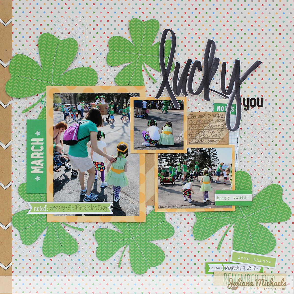 Great Scrapbook Page Ideas St. Patrick's Day 17turtles Juliana Michaels