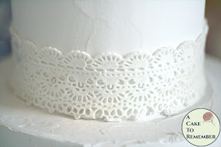 Edible lace on a cake
