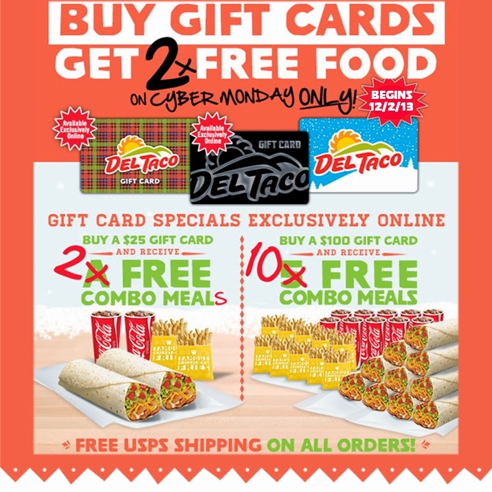 News: Del Taco - Cyber Monday Extra Gift Card Bonus | Brand Eating