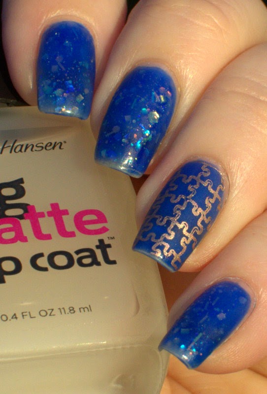 L'Oreal Miss Pixie with Cirque Magic Hour and Essie Penny Talk stamping with Sally Hansen Big Matte Top Coat