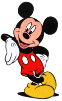 Mickey Mouse recostado.