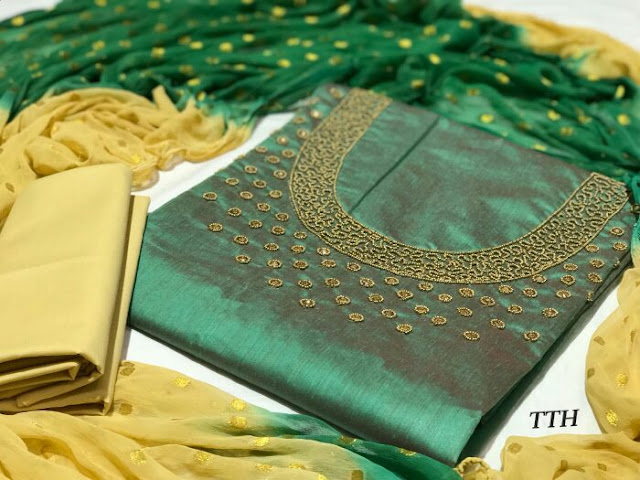 Chanderi silk Dress Materials