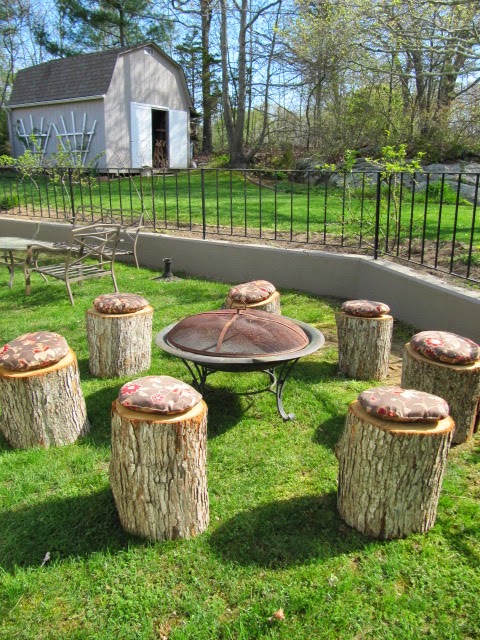 Sew Many Ways...: Turn Tree Stumps Into Fire Pit Seating...