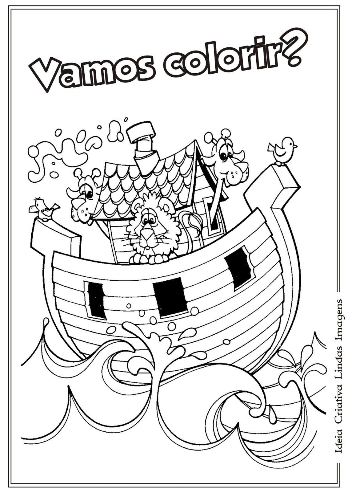 Desenho bíblico para colorir A arca de Nóe Riscos para colorir gratis