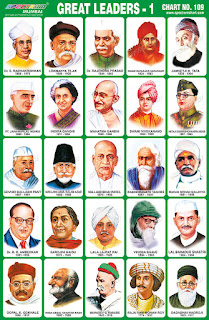 Great Leaders Chart contains 25 images of Indian Leaders