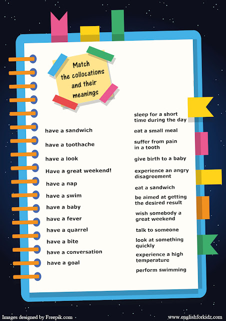 Collocations with have, ESL worksheet