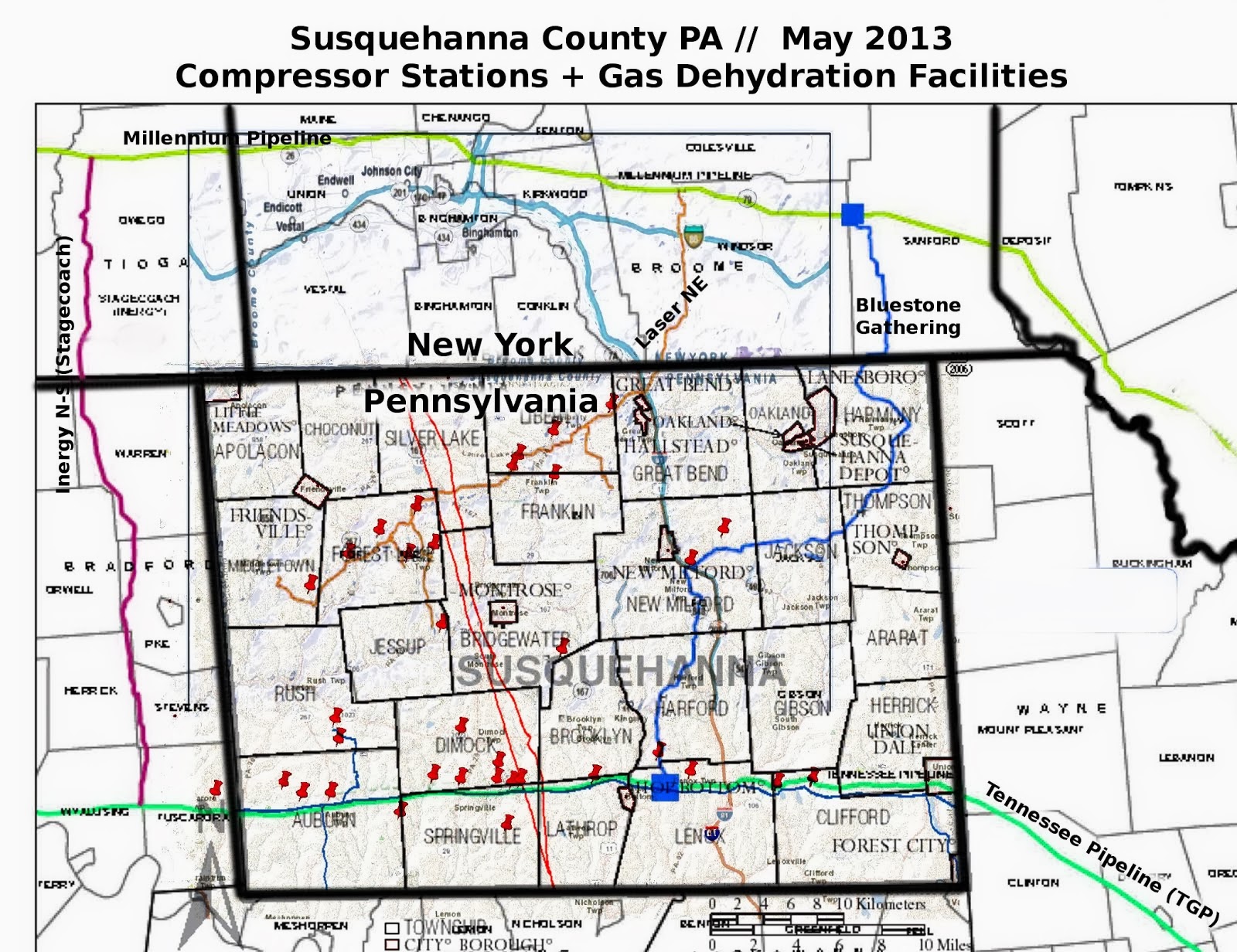 BillHustonBlog Map of major pipelines, compressor stations, and