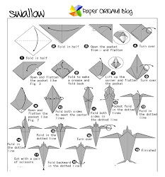 origami swallow animals paper instructions diagrams easy bird diagram flying swallows folding instruction flower paperorigamiblog birds 2d