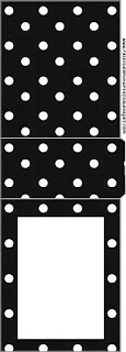 Etiqueta Tic Tac para Imprimir Gratis de Negro con Lunares Blancos. 