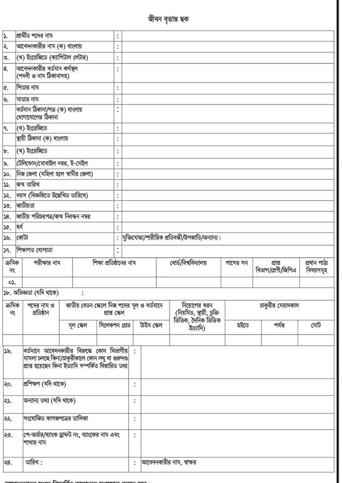 Rajshahi Medical University Jo Application Form