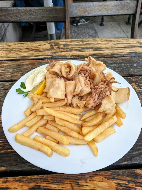 Piran Slovenia: calamari from Fritolin pri Cantini