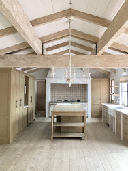 farmhouse modern kitchen oak beams renovation rustic spanish walls painted ceiling cabinets wood giannetti kitchens sink malibu country cathedral decor