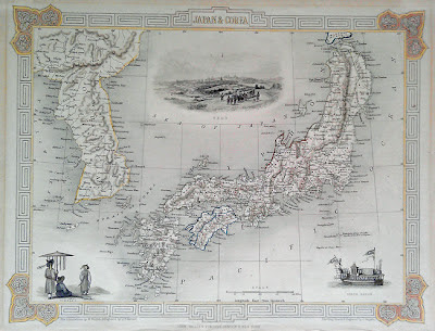 Antique Maps: Old Historical Map of Japan - 19th Century