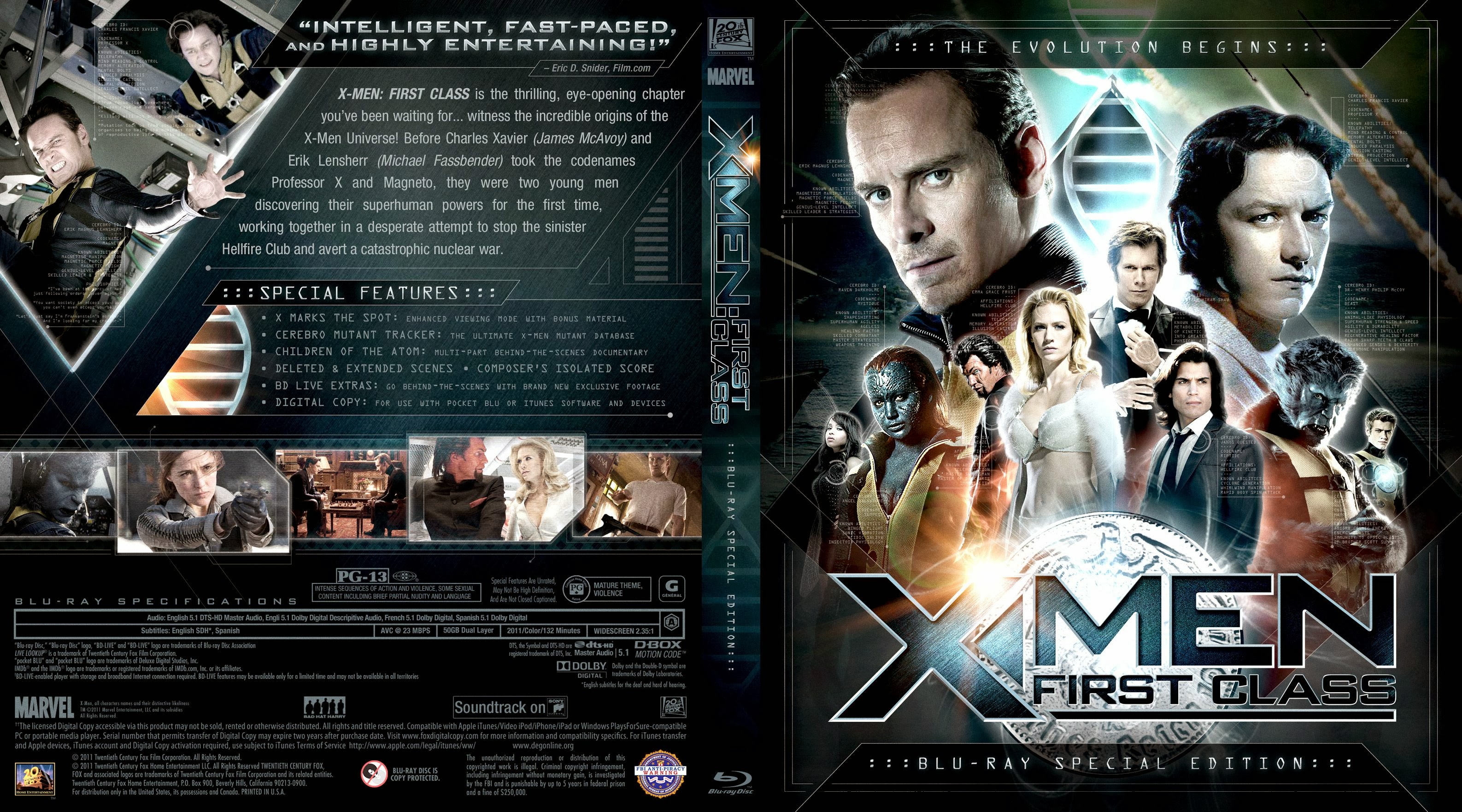 Capa Bluray XMen First Class Special Edition DVD Cover Baixar