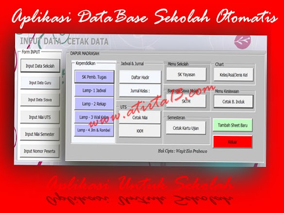 Aplikasi Database Sekolah Otomatis Format Excel