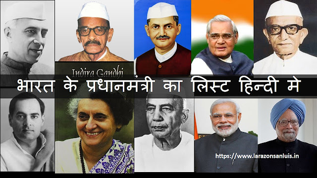 Indian Prime Minister List in Hindi