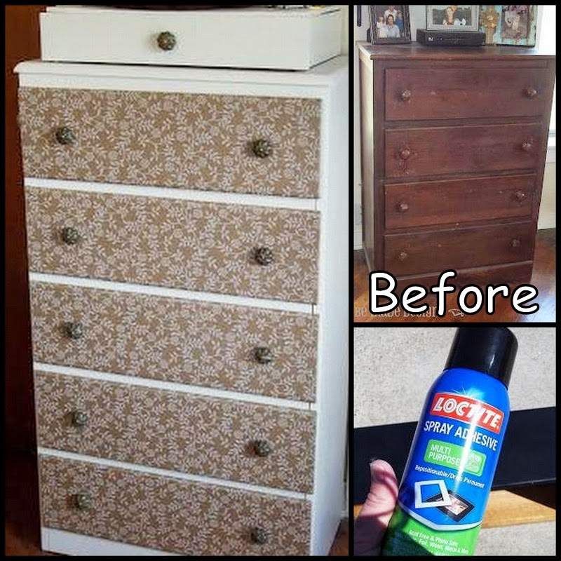 Dollar Store Crafter Fabric Covered Dresser