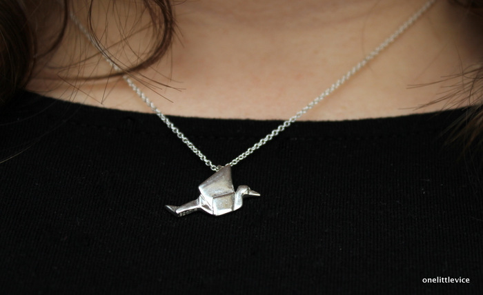 Silver Origami Crane Necklace 2025