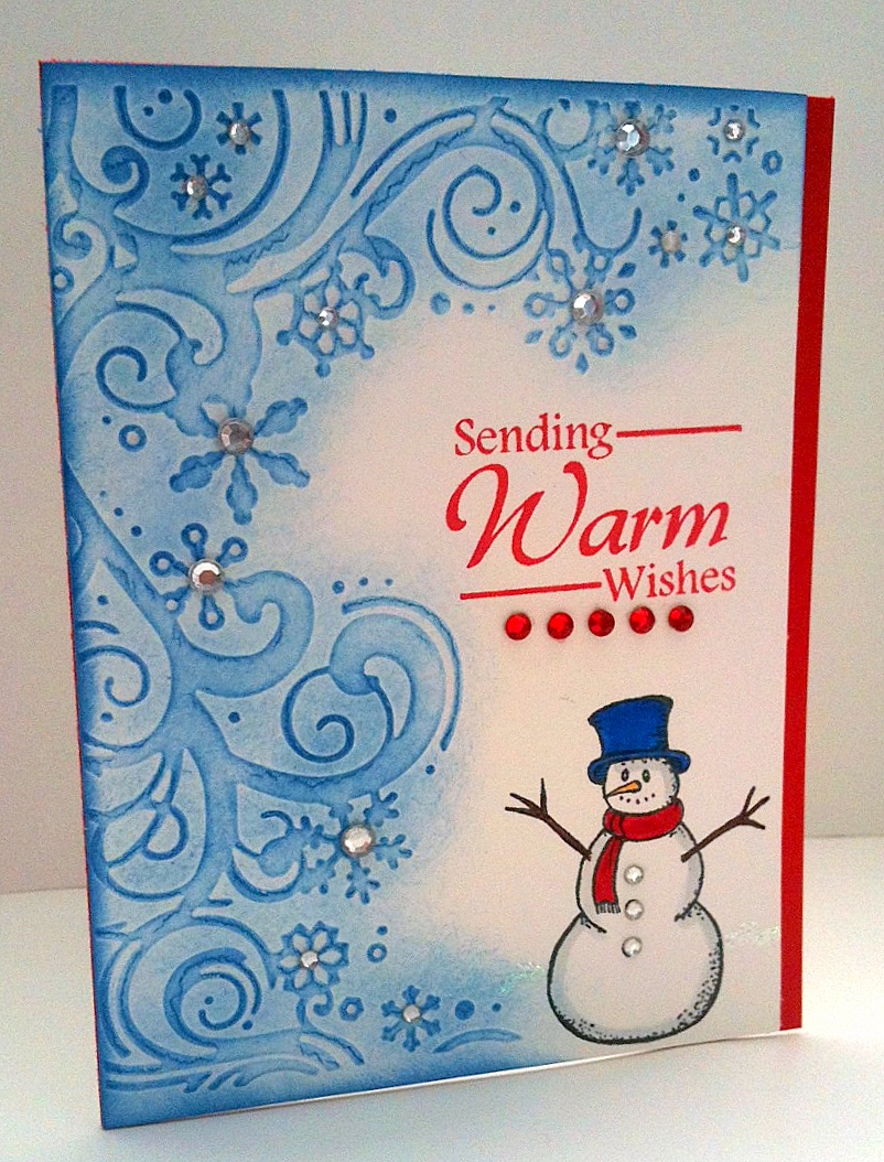 Cards By Regina: Embossing Folders on Christmas Cards