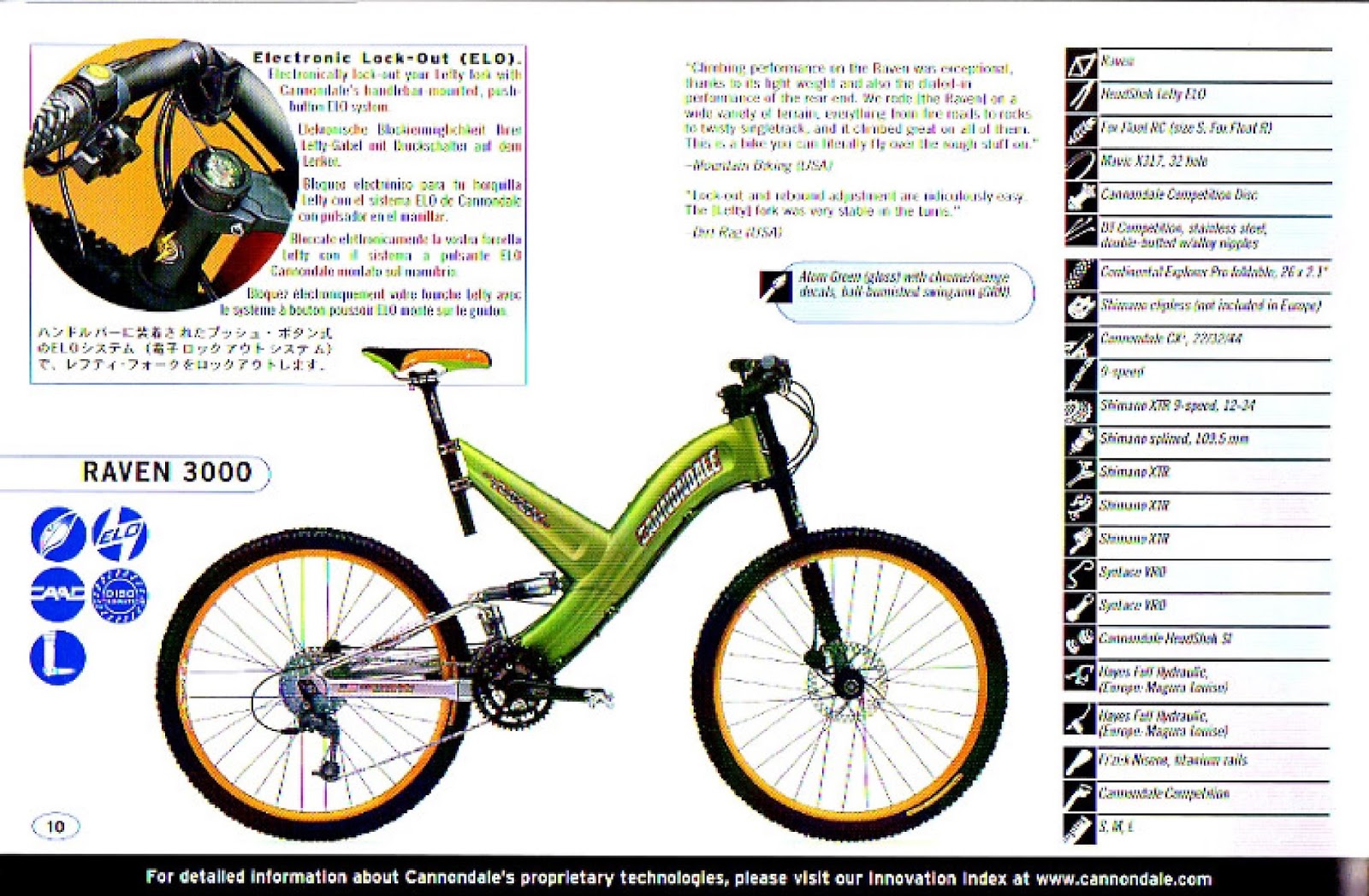 CATALOGUES CANNONDALE CANNONDALE 2001