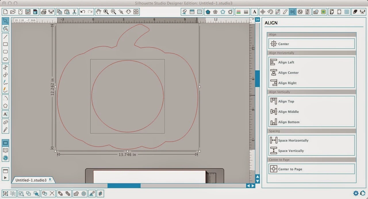 Monogram, pumpkin, Silhouette Studio, Silhouette tutorial, draw a circle