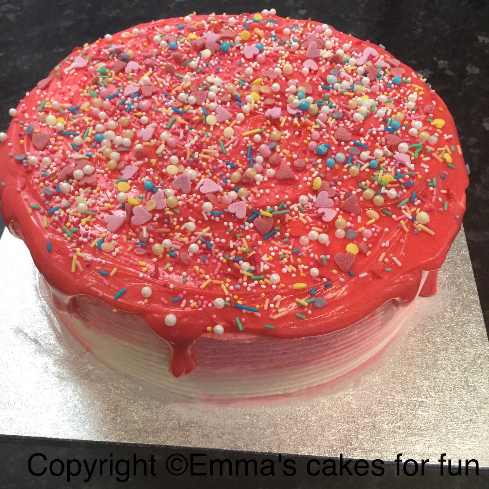 Emma's Cakes For Fun Pretty pink sprinkle cake