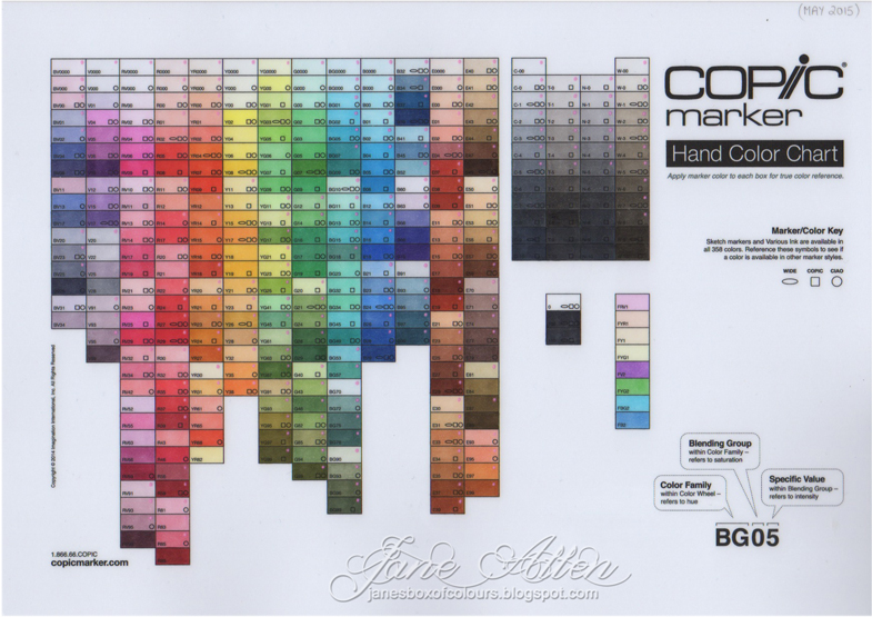 Copic Sketch Color Chart 2017